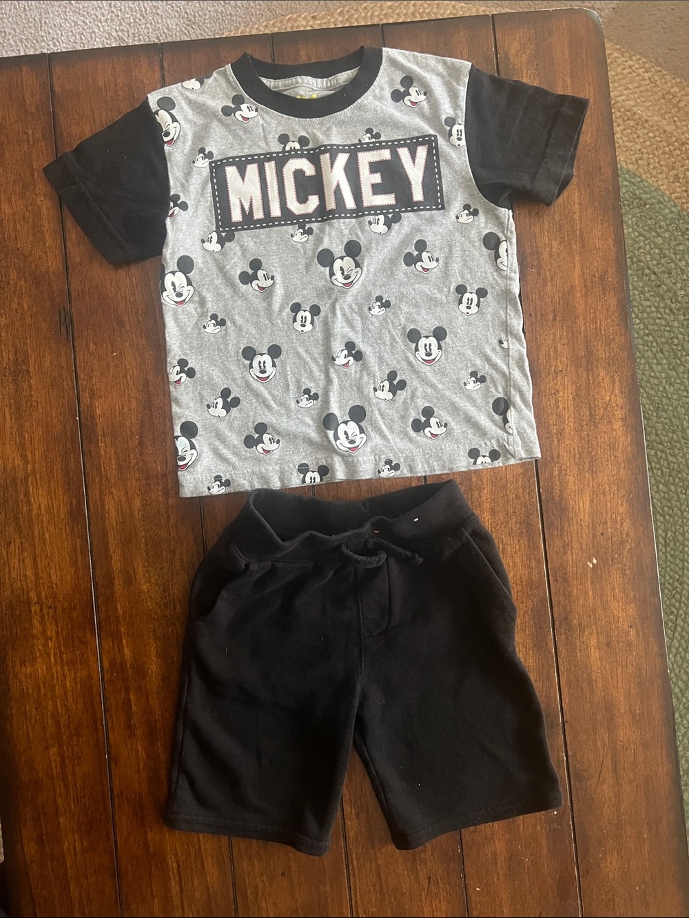 🎉🎉 5 for $20🎉🎉Mickey Mouse Grey & Black Tee with Black Shorts